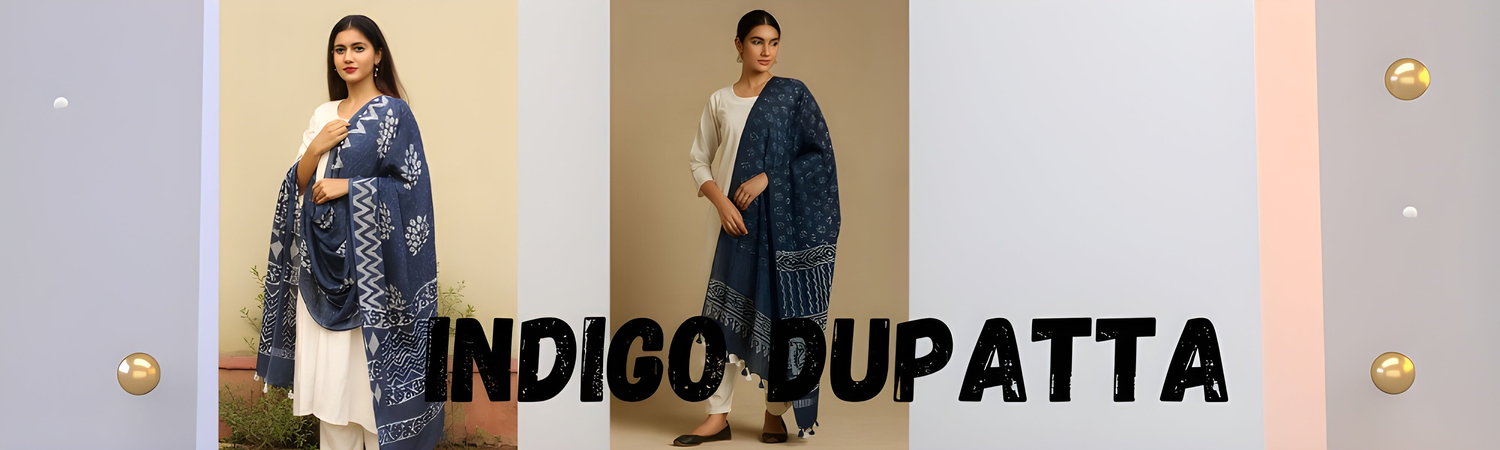 Indigo dabu Dupatta