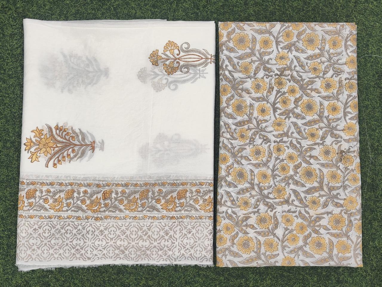 Hand Block Printed Double Bed Comforter – Floral  Design