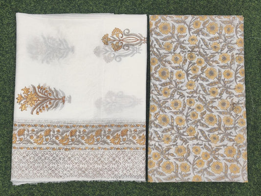 Hand Block Printed Double Bed Comforter – Floral  Design