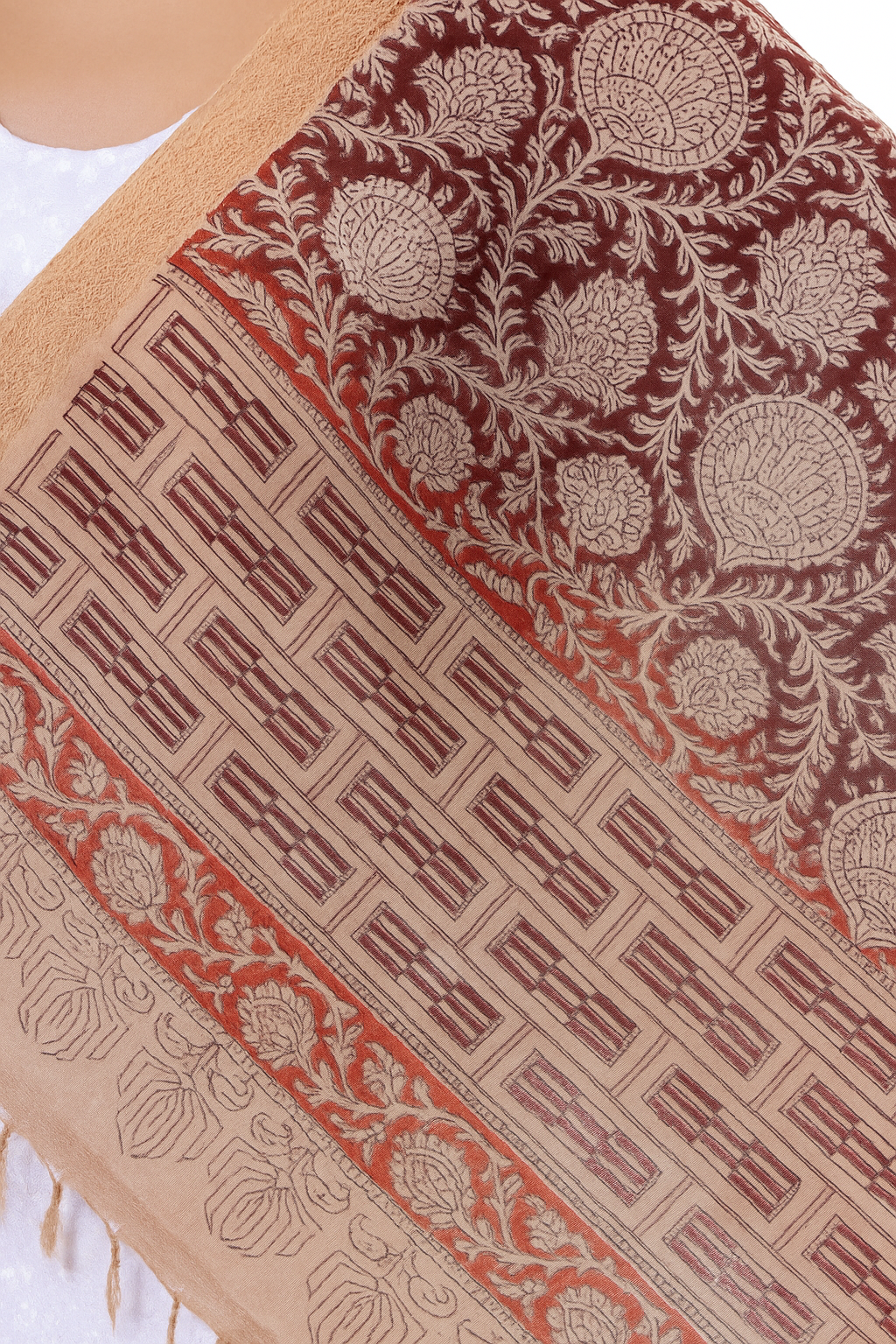 Elegant Handcrafted Kalamkari Dupatta