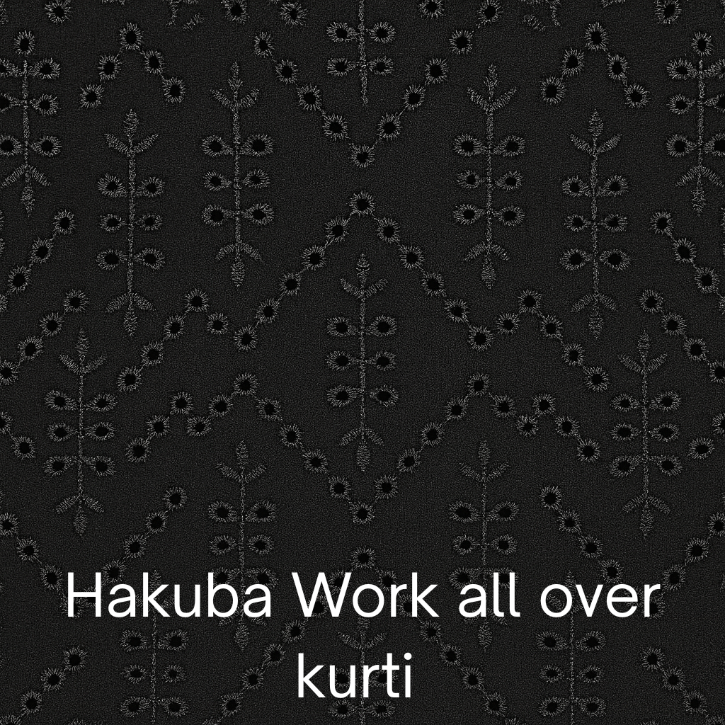 Black Rayon Kurti Set with All Over Hakuba Embroidery Work – Elegant Ethnic Wear for Women