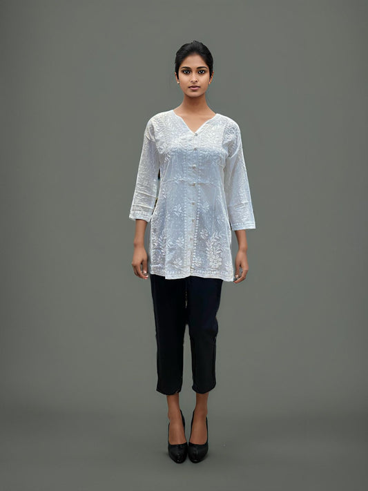 White Chikankari Kurti