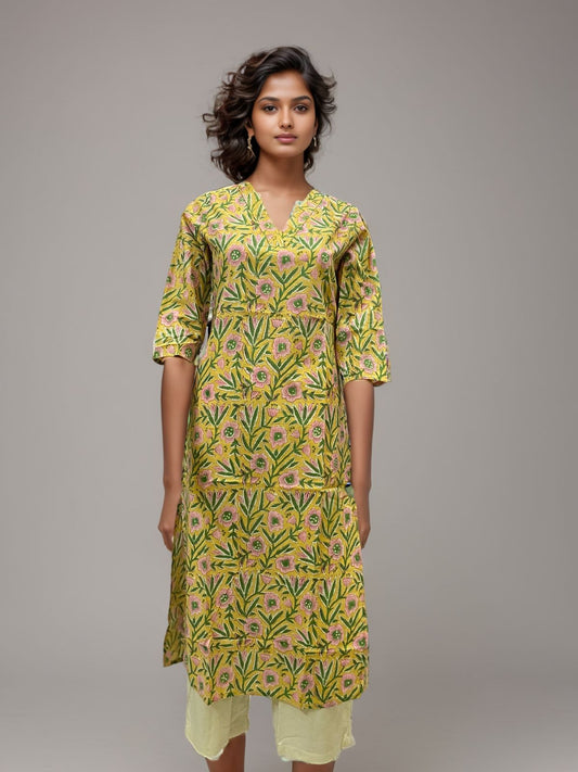 Sunlit Charm Mustard Yellow Kurti