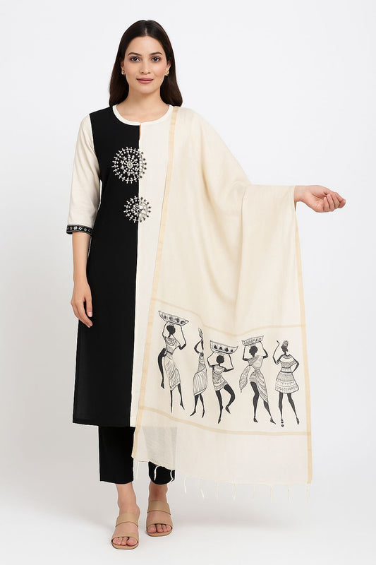 Women’s Chanderi Silk Kurti Set | Elegant Ethnic Outfit with Dupatta for Festive & Party Wear