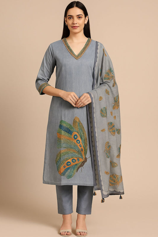 Women’s Chandari Silk Kurti Set with Dupatta – Elegant Ethnic Wear