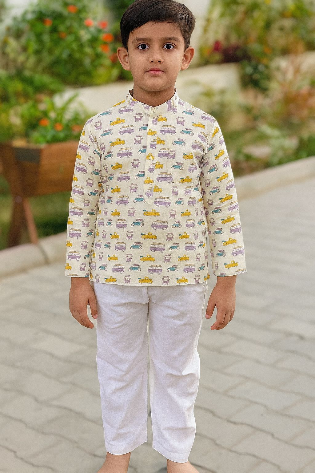 Kids White Cotton Pajama Pants with Elastic Waist & 2 Pockets – Comfortable Daily & Ethnic Wear for Boys