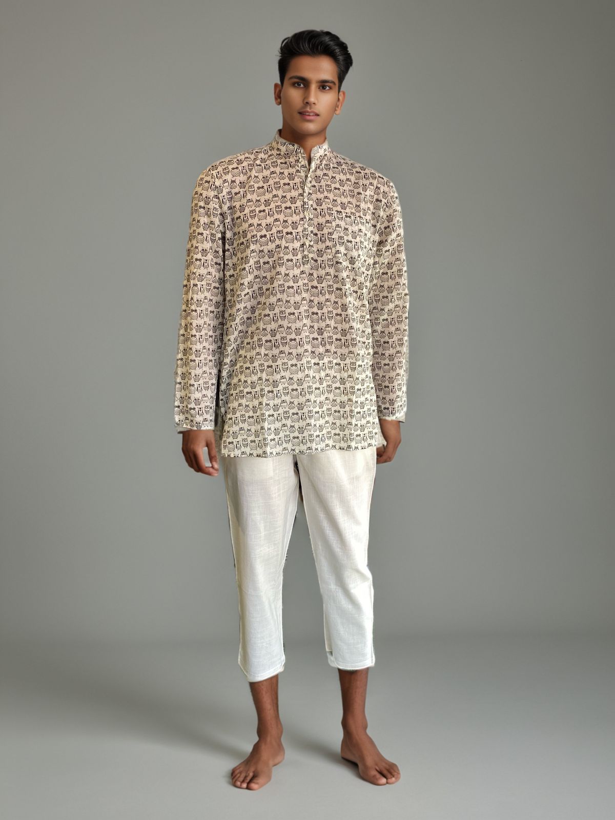 Men’s Printed Cotton Kurta – Elegant Comfort by Natural Fab