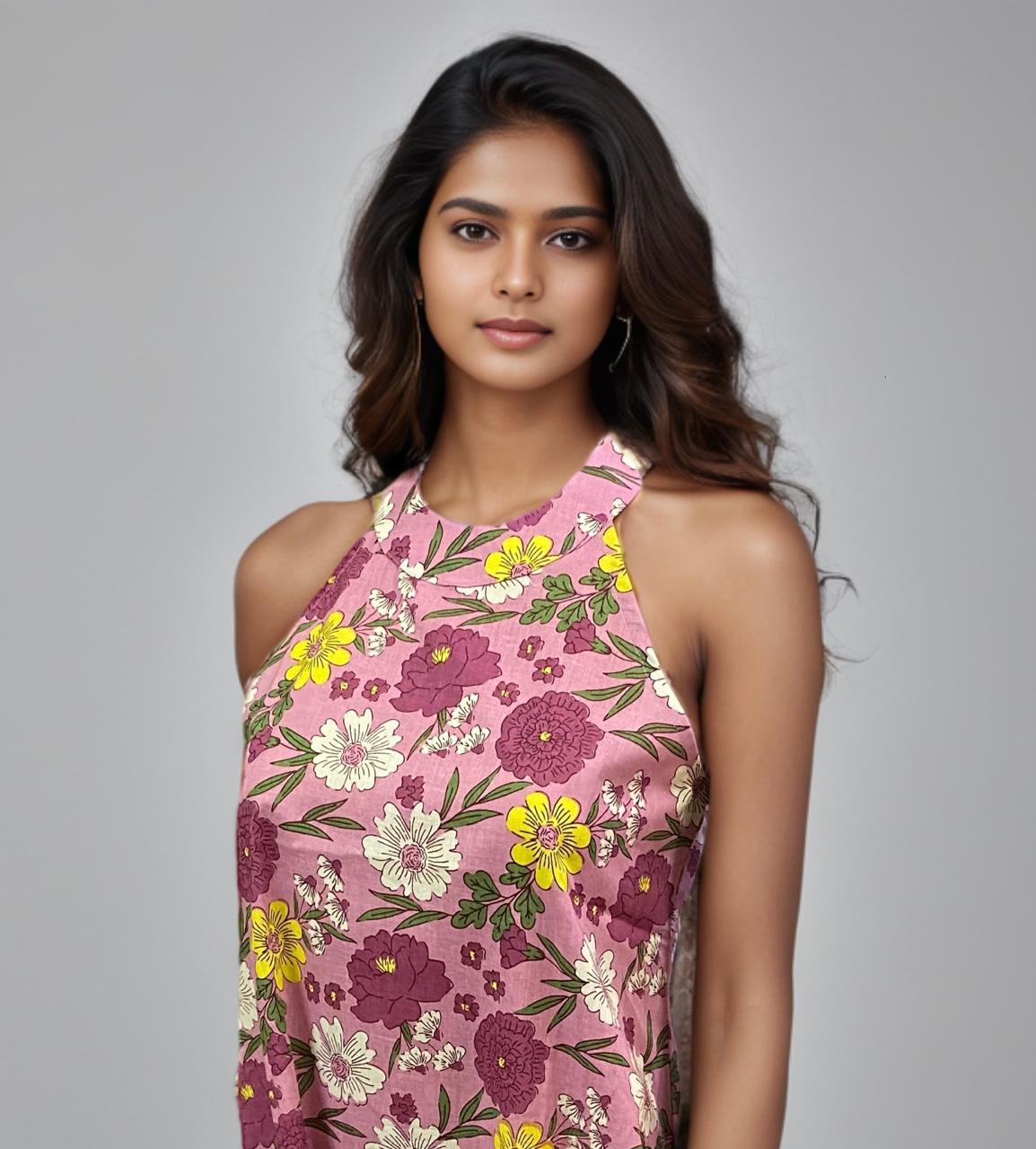 Natural Fab Women’s Halter Neck Co-Ord Set – Stylish 2-Piece Outfit for Casual