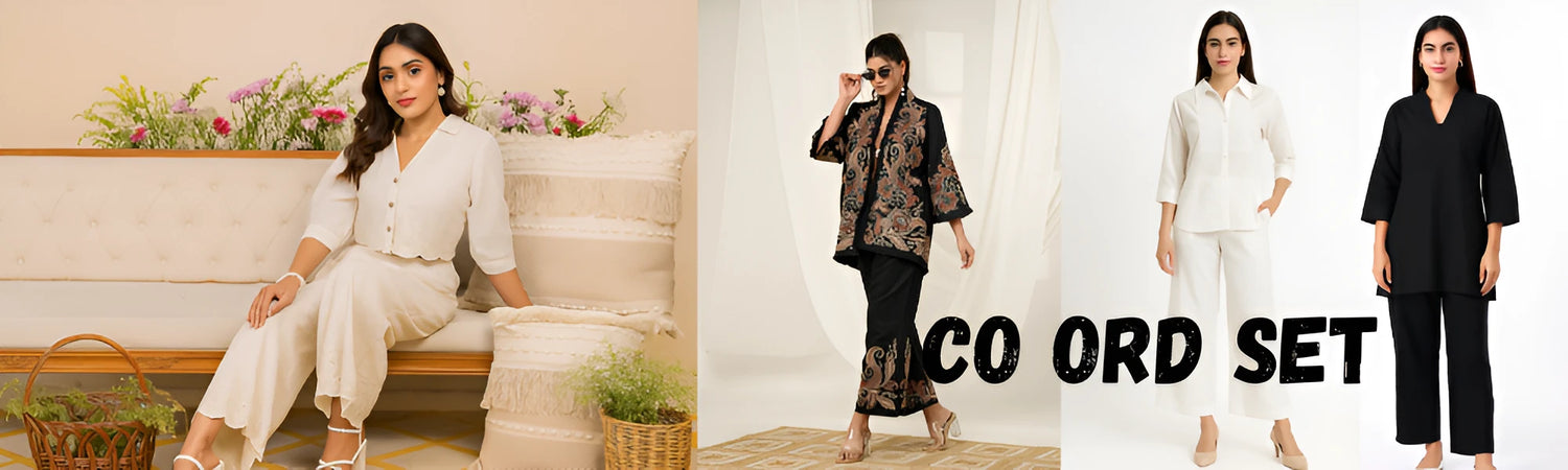 Elegant Black Floral Embroidered Co-Ord Set