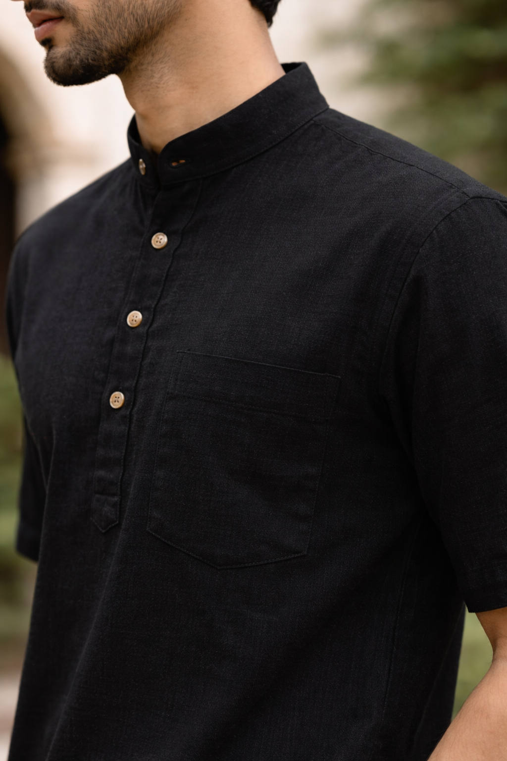 Men’s Cotton Short Kurta – Lightweight Breathable Half Sleeve Casual Ethnic Shirt for Summer