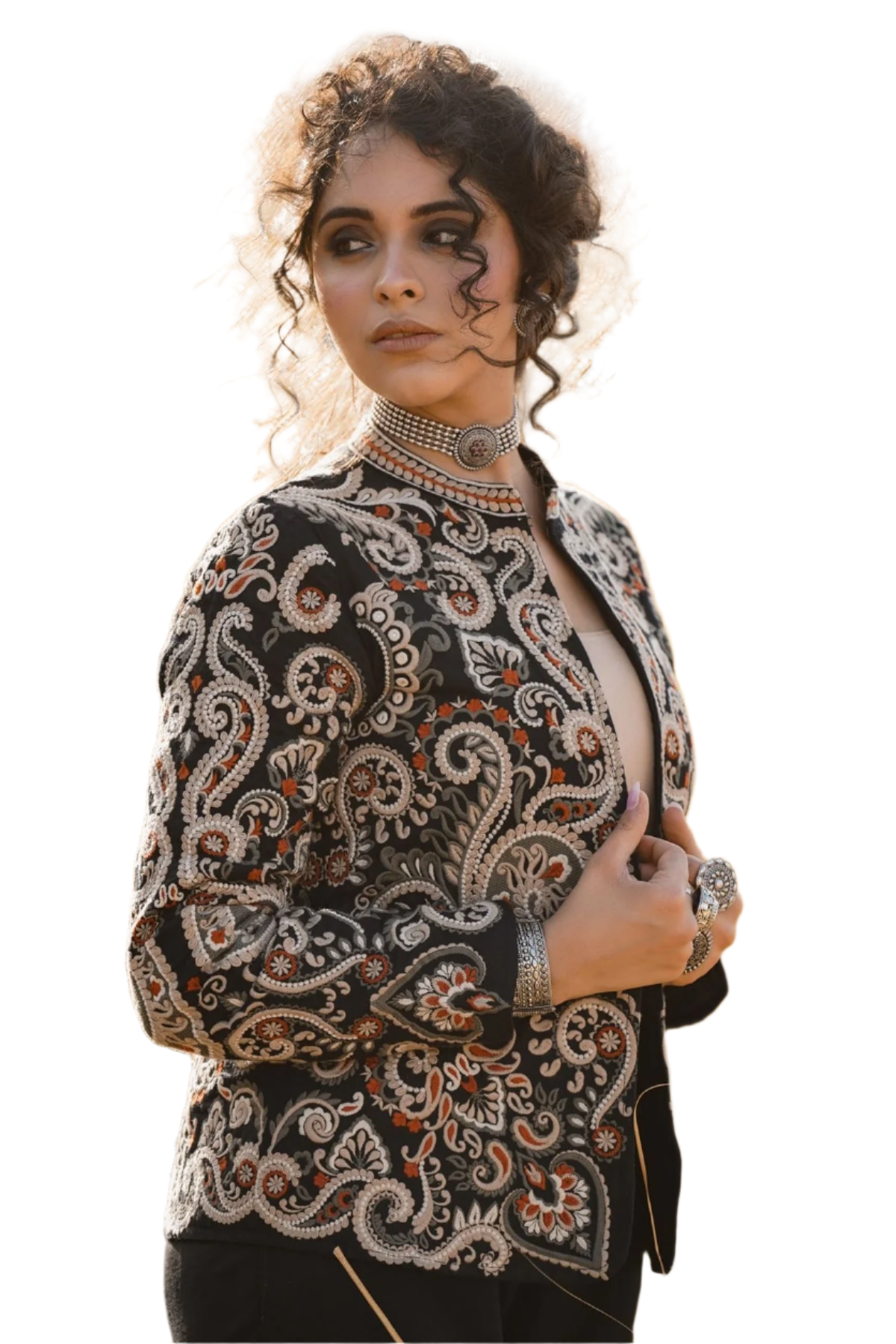 Intricate Parsi Gara Embroidered Jacket