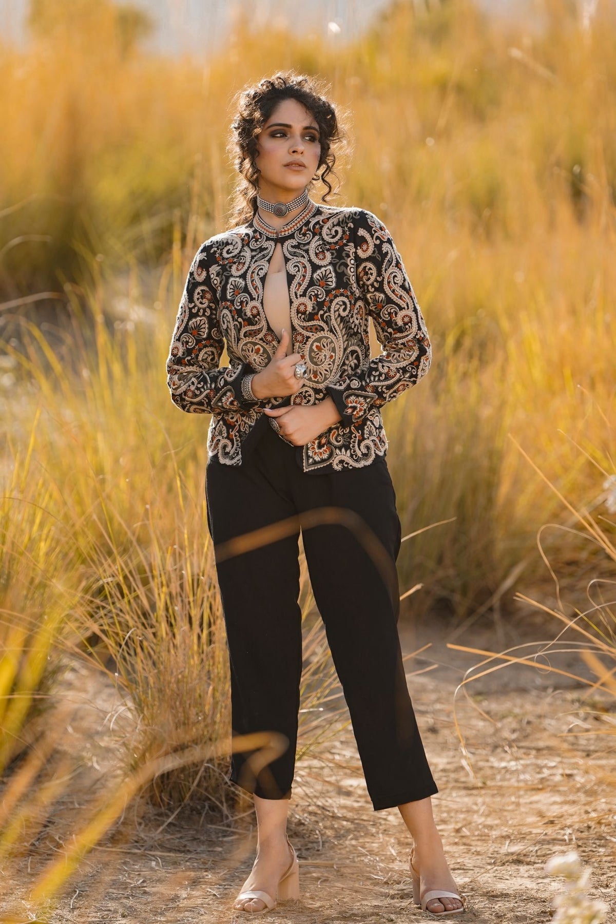 Intricate Parsi Gara Embroidered Jacket