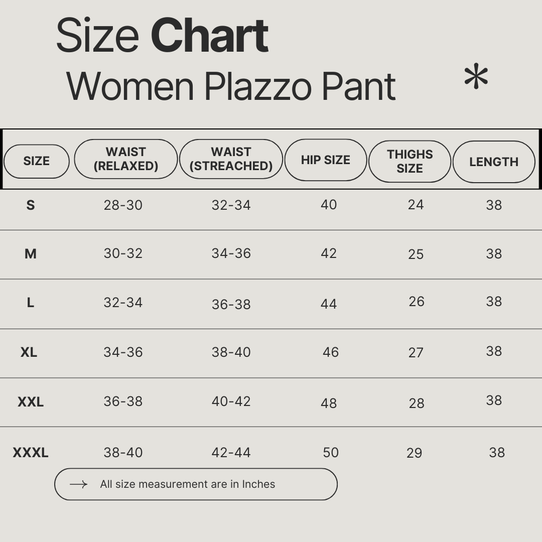 Size chart image