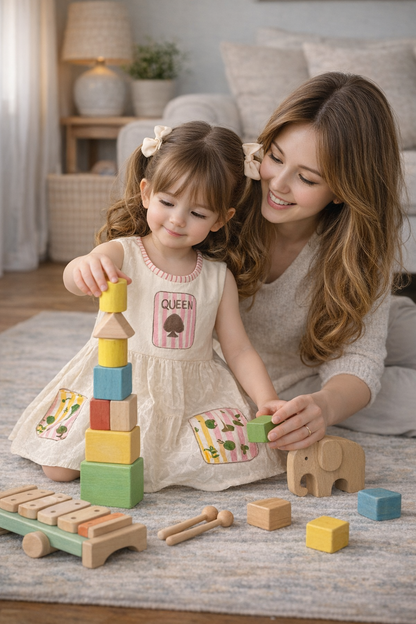 Girls Cotton Sleeveless Dress with Printed Pockets – Soft Breathable Kids Summer Casual Dress