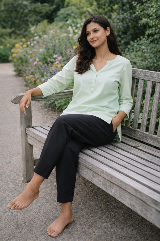 Women Khadi Black Pant