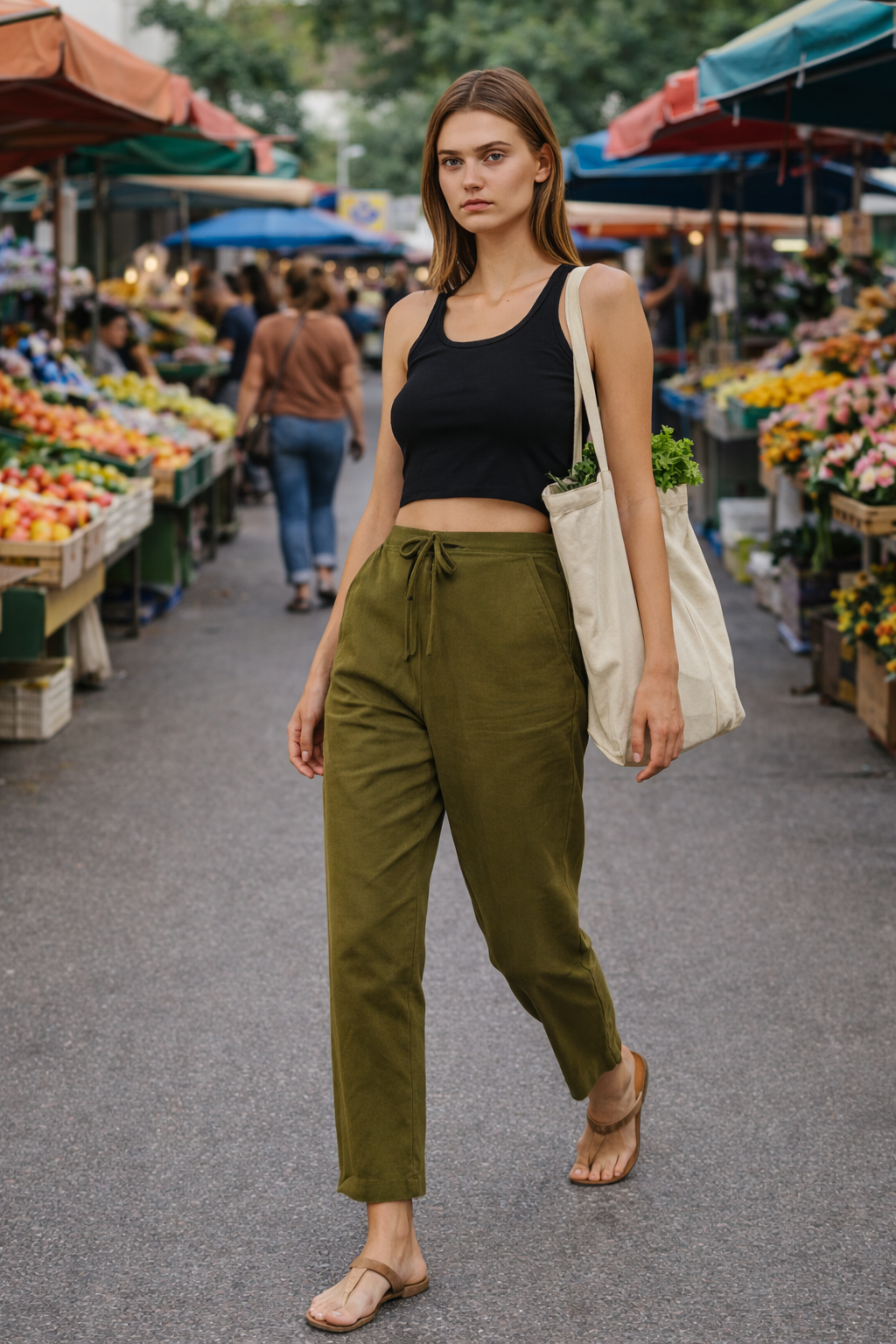 Women Khadi Black Pant