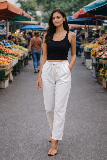 Women Khadi Black Pant