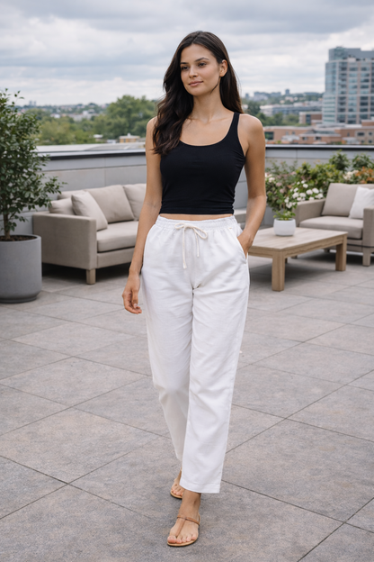 Women Khadi Black Pant