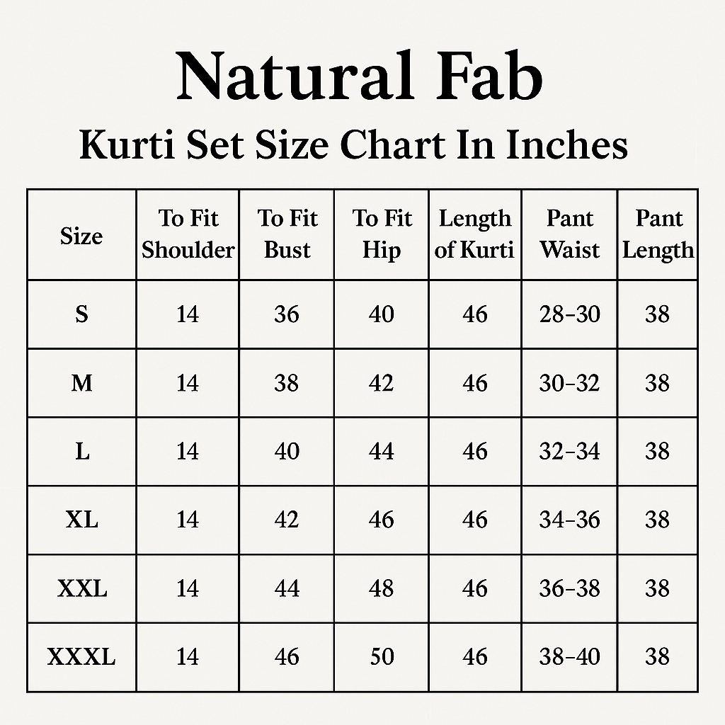 Size chart image
