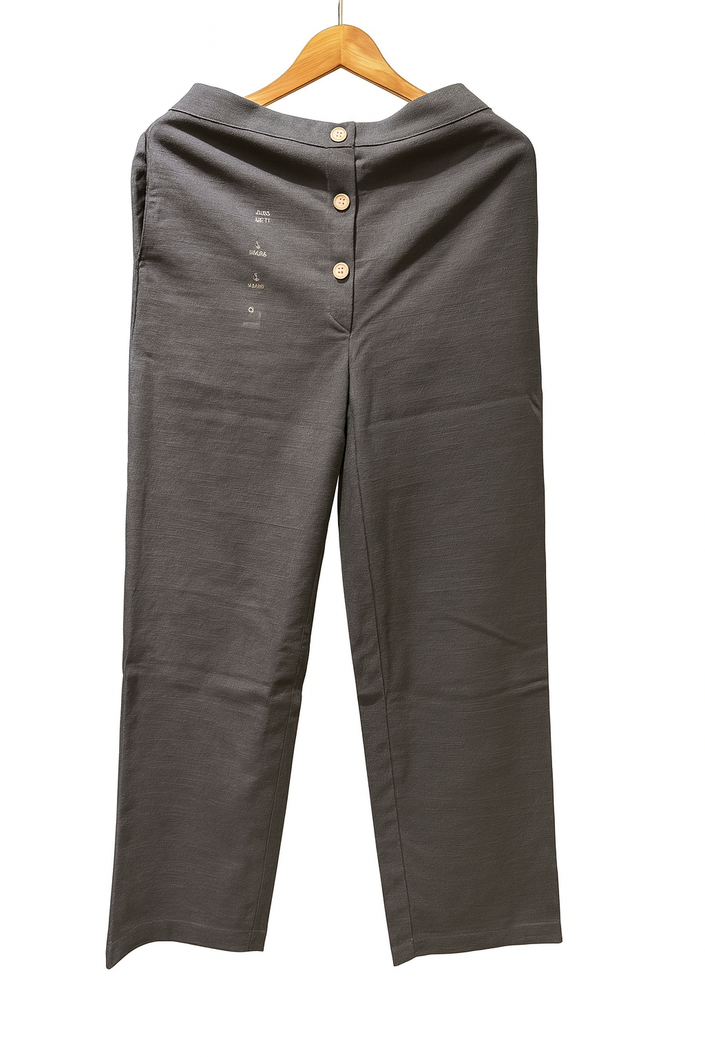 Women’s Grey Khadi Palazzo Pants – High Waist Wide-Leg Trousers | Handwoven Cotton