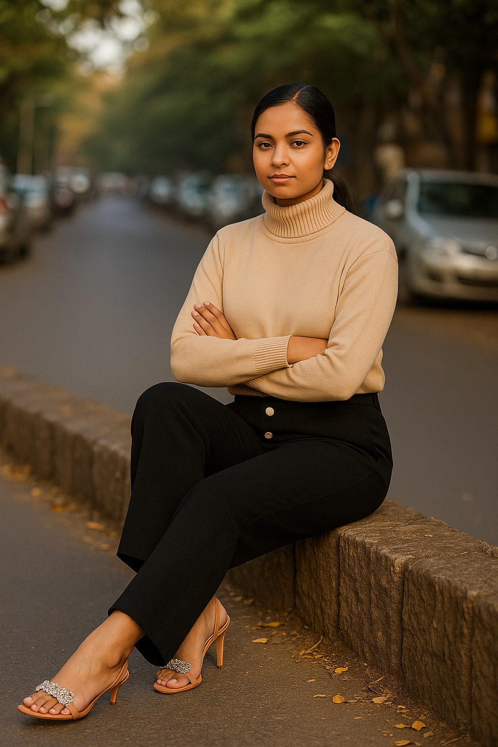 Women’s Black Khadi Palazzo Pants – High Waist Wide-Leg Trousers | Handwoven Cotton