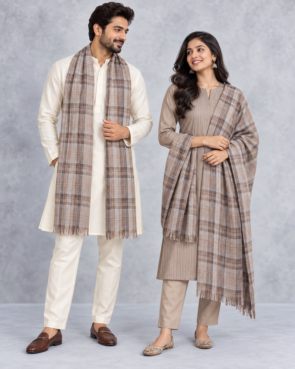 Natural Fab Unisex Wool Stole – Soft Winter Wrap for Men and Women