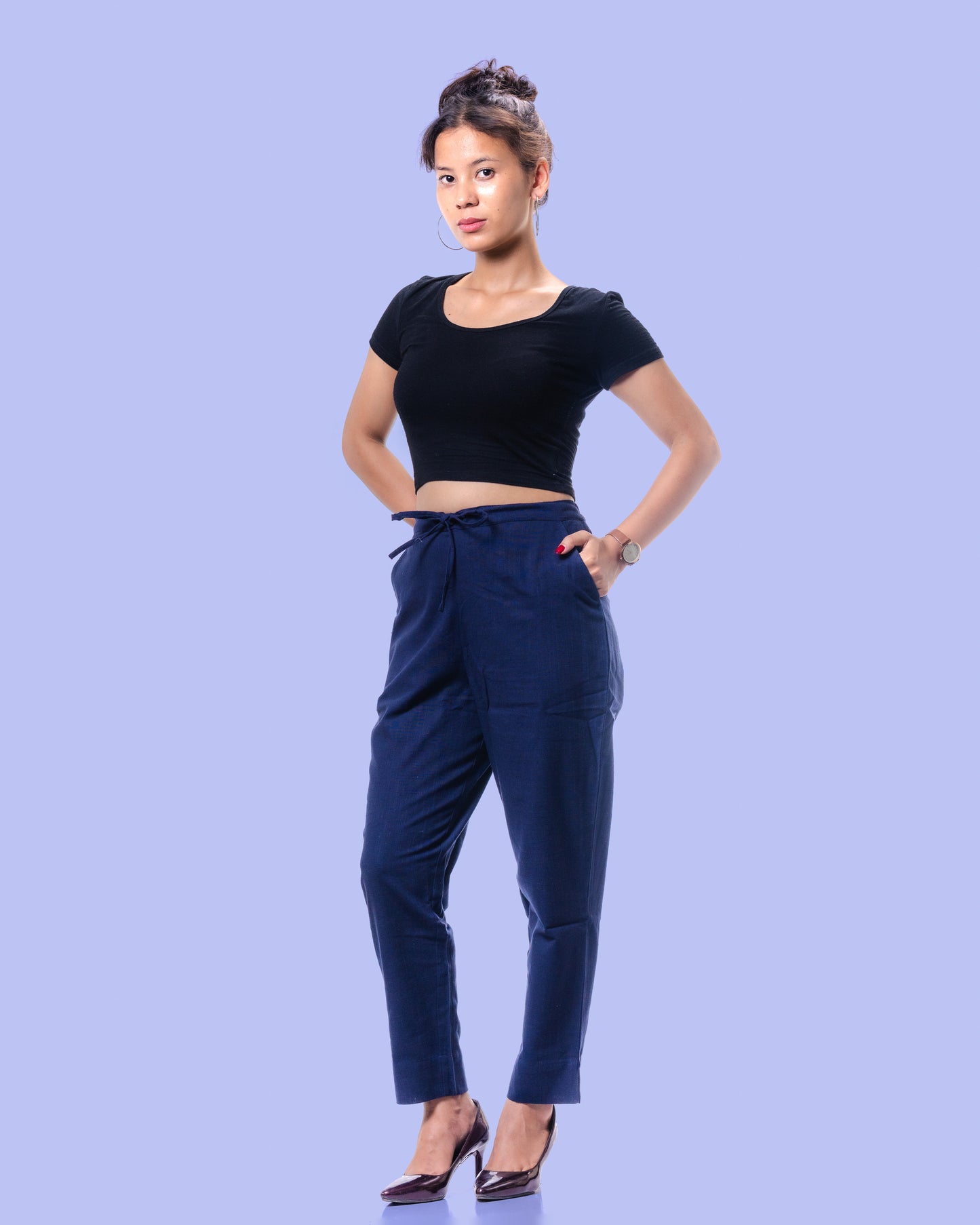 Women Blue Khadi Pant