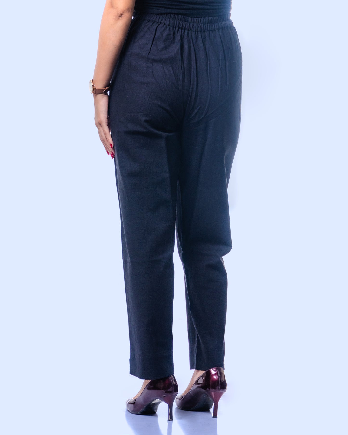 Women Black Khadi Pant