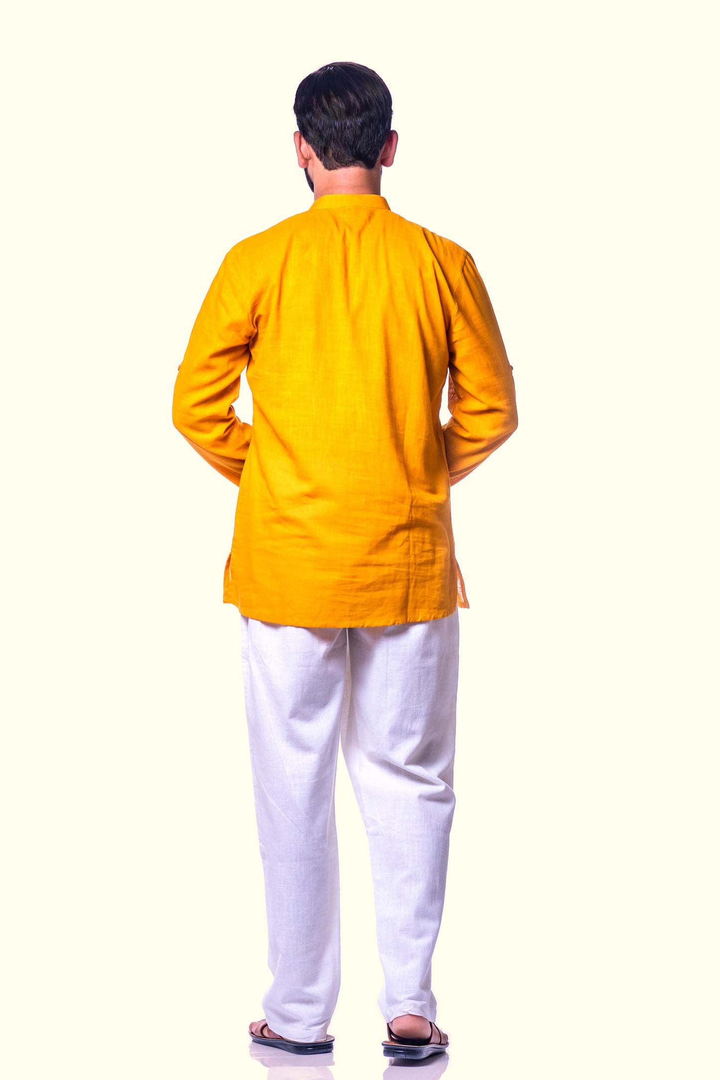 Traditional Yellow Cotton Kurta for Men