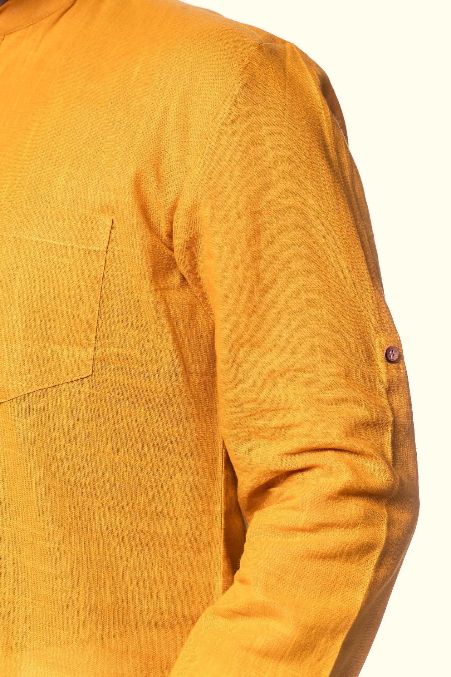 Traditional Yellow Cotton Kurta for Men