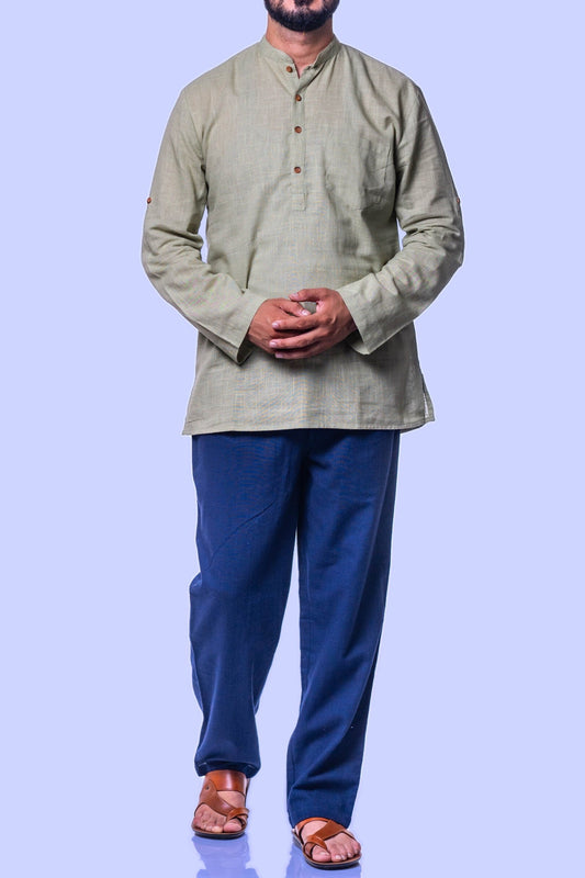 Beige Cotton Kurta for Men