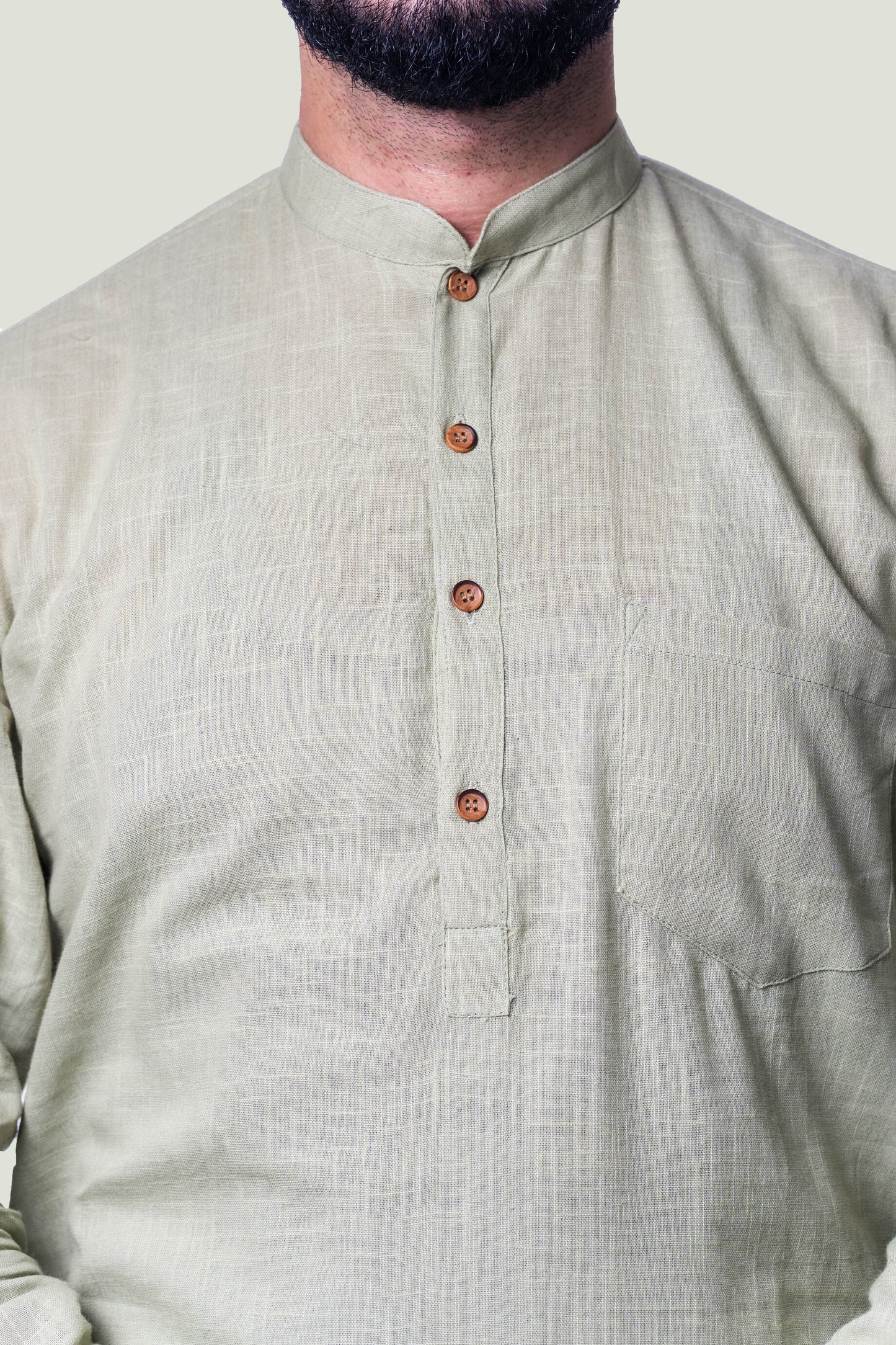 Beige Cotton Kurta for Men