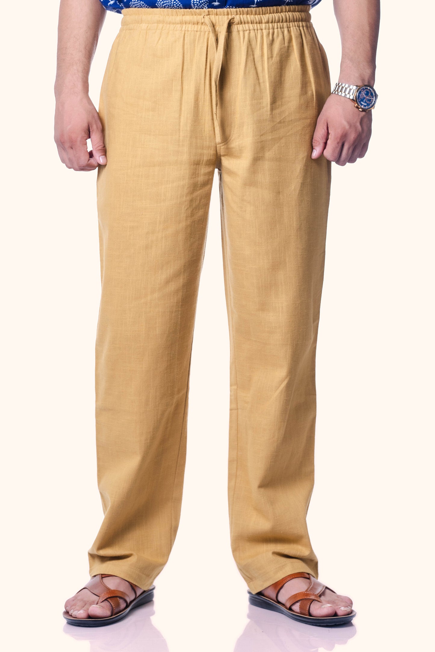 Men's Yellow Khadi Pants