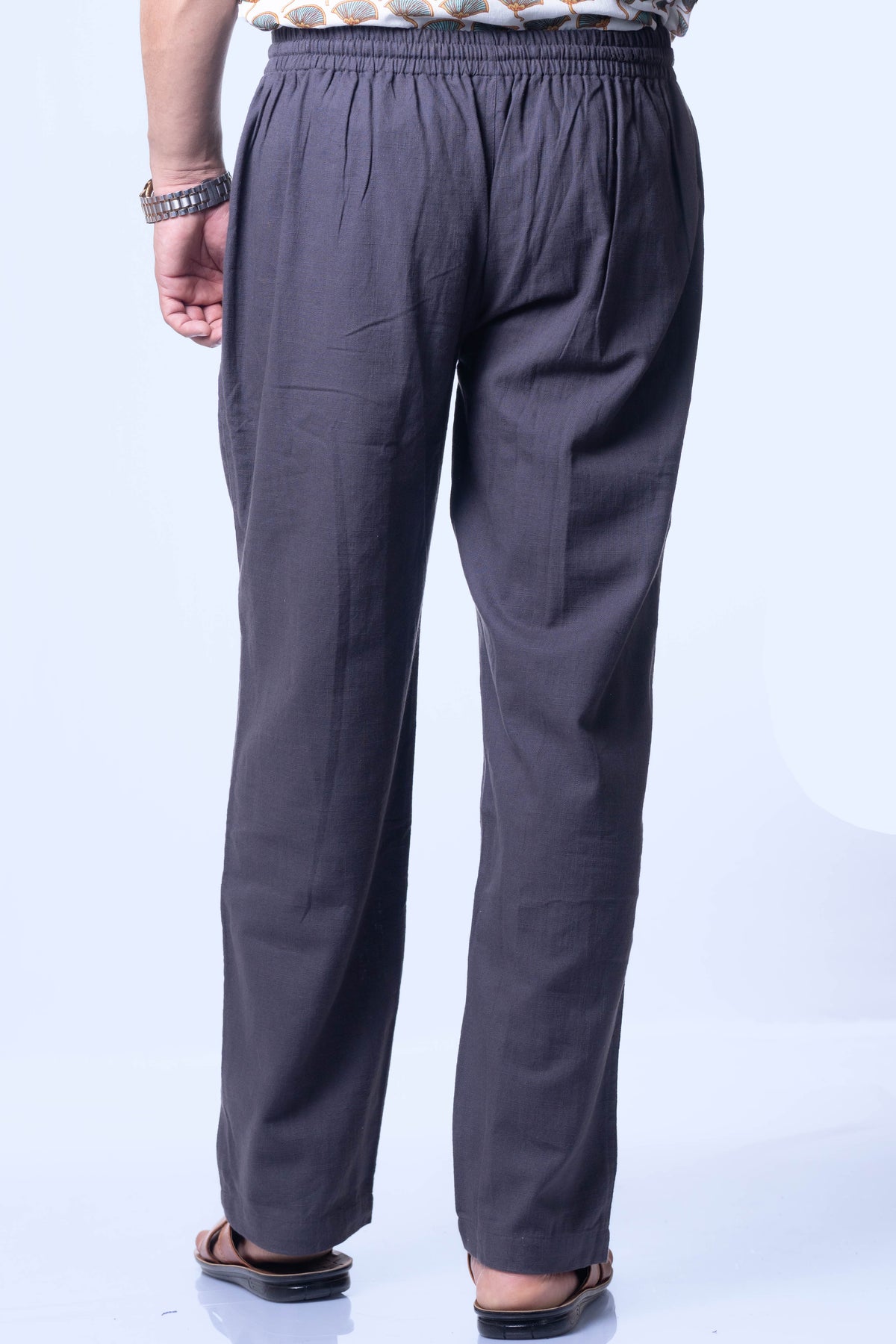 Men’s Cotton Linen Blend Gray Pants