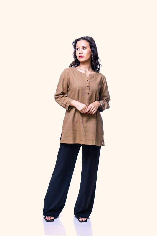 Classic Brown Short Kurta