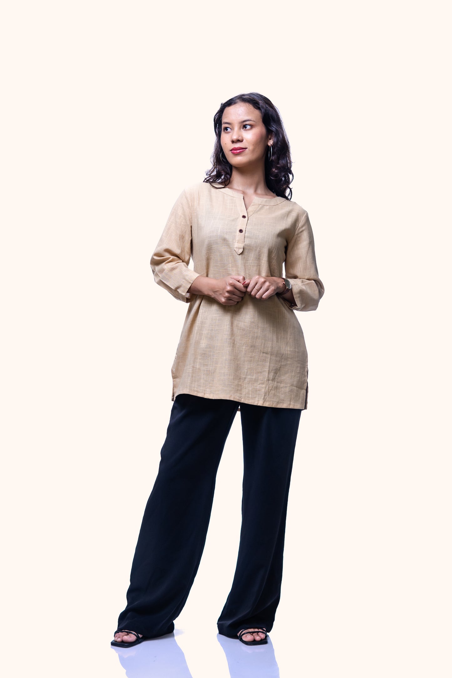 Elegant Light beige Short Kurti for Women