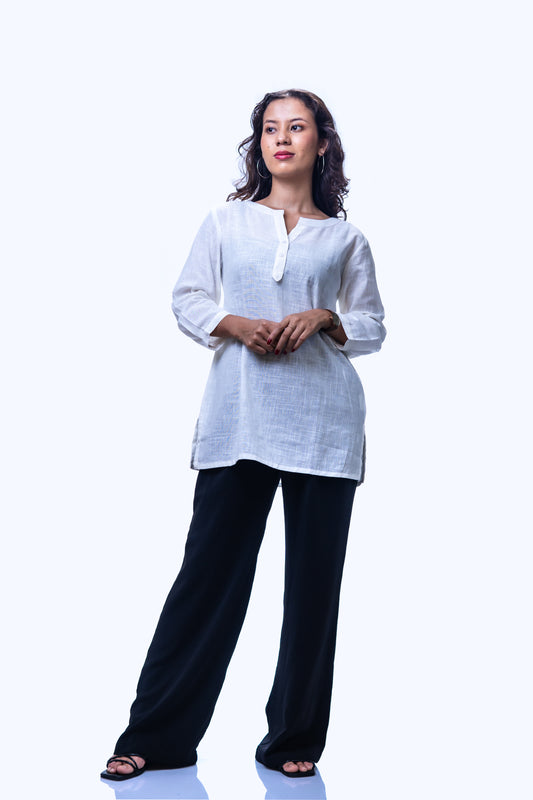 Classic White Short Kurti for Women