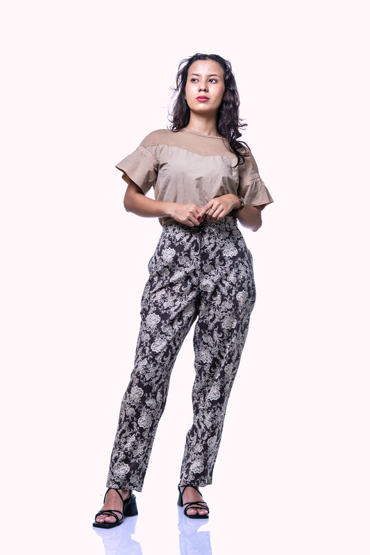 Floral Print Women's Cotton Trousers