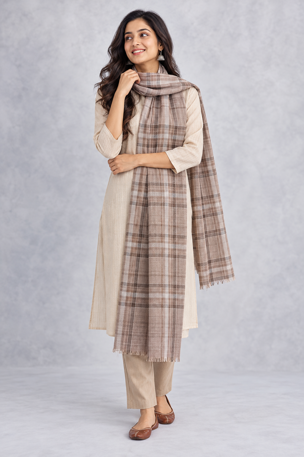 Natural Fab Unisex Wool Stole – Soft Winter Wrap for Men and Women