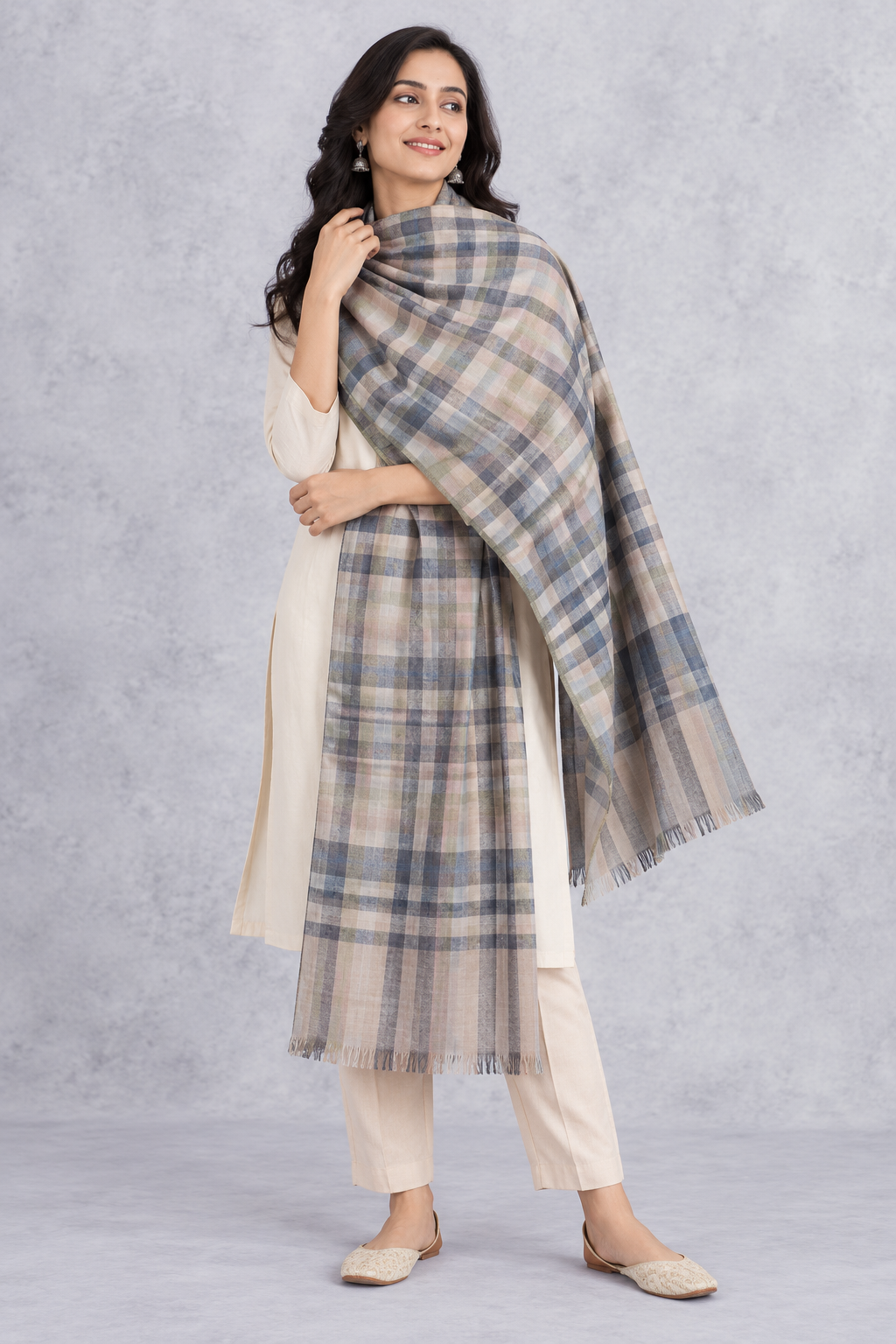 Natural Fab Unisex Wool Stole – Soft Winter Wrap for Men and Women