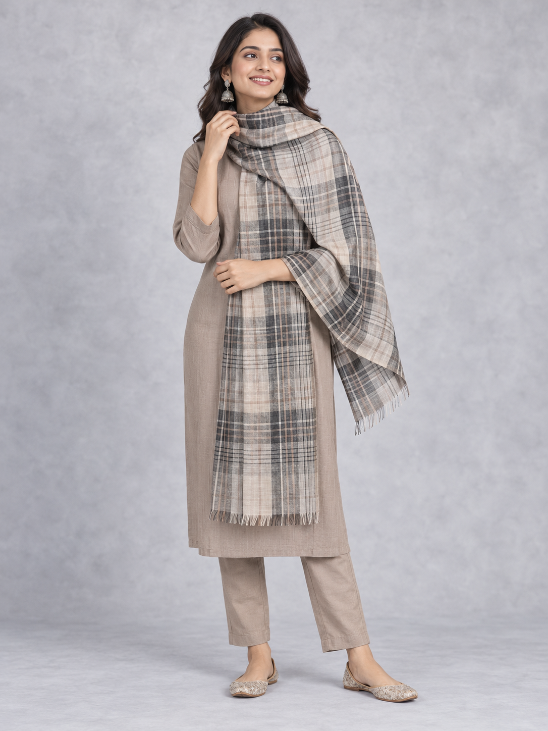 Natural Fab Unisex Wool Stole – Soft Winter Wrap for Men and Women