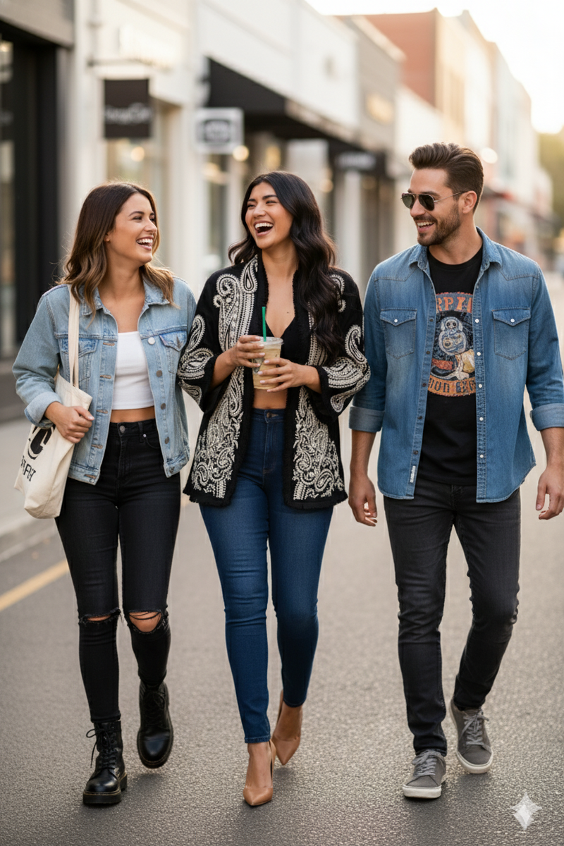 Black Embroidered Open Front Jacket for Women – Elegant Boho Chic Layer | Natural Fab2