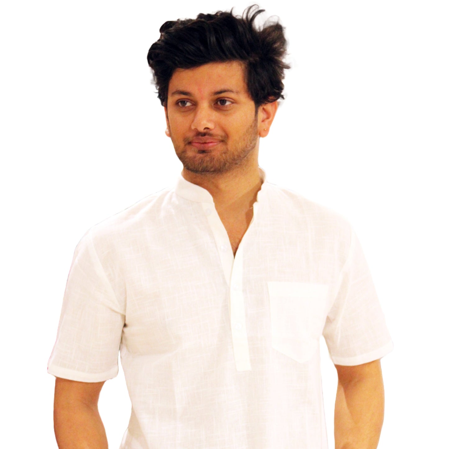 Men's White Short Kurta