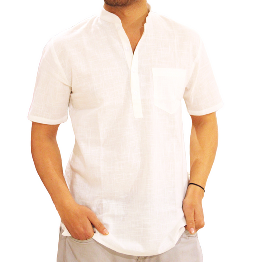 Men's White Short Kurta