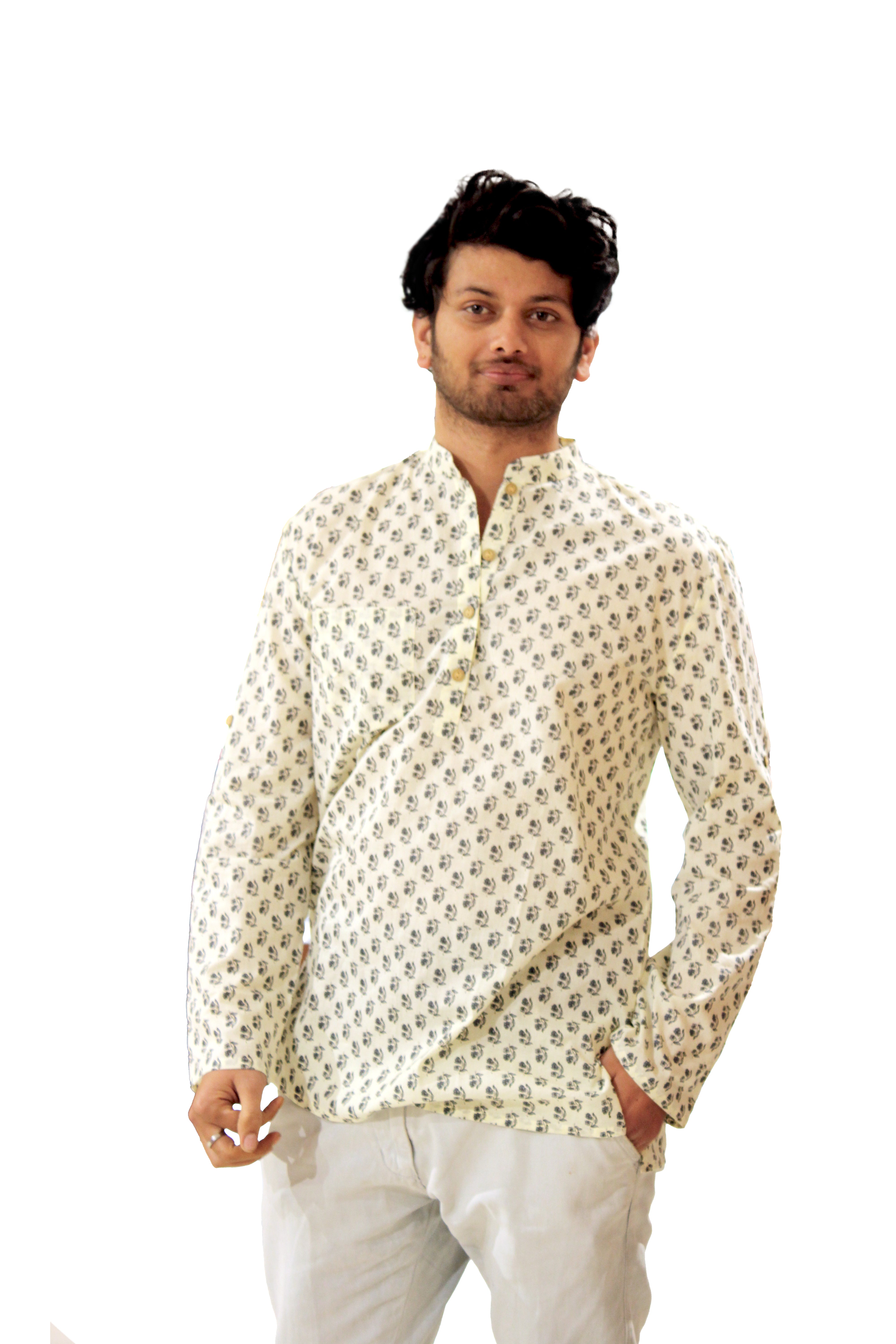 Bloom Bright in Our Hand Block Floral Print Short Kurta