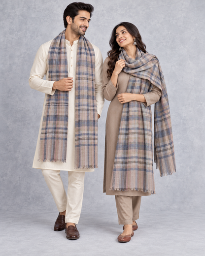 Natural Fab Unisex Wool Stole – Soft Winter Wrap for Men and Women