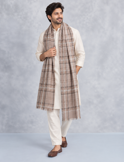 Natural Fab Unisex Wool Stole – Soft Winter Wrap for Men and Women