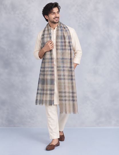 Natural Fab Unisex Wool Stole – Soft Winter Wrap for Men and Women