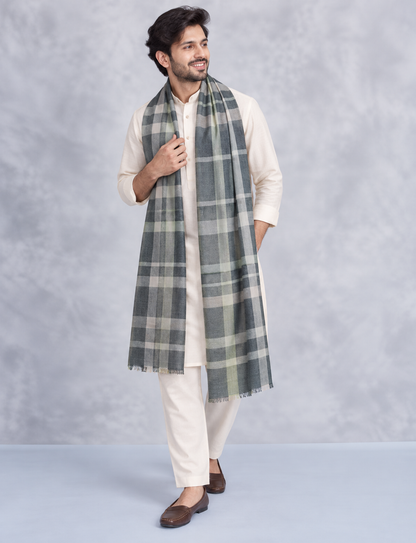 Natural Fab Unisex Wool Stole – Soft Winter Wrap for Men and Women