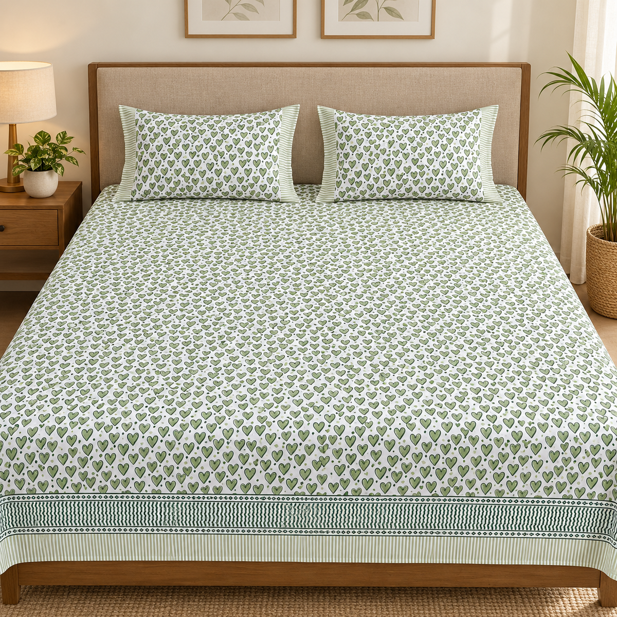 Natural Fab Hand Block Printed Bedsheet 100 x 108